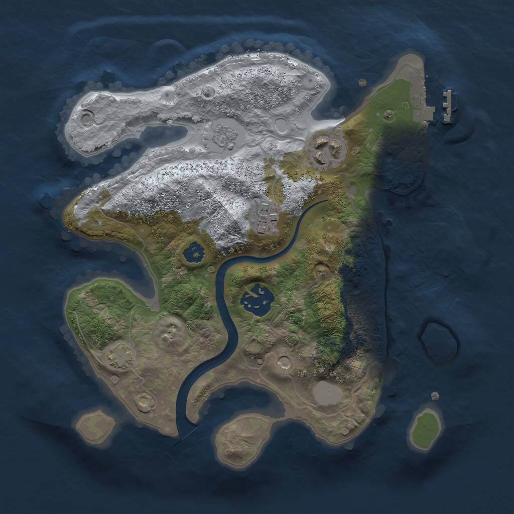 Rust Map: Procedural Map, Size: 2500, Seed: 497916749, 8 Monuments