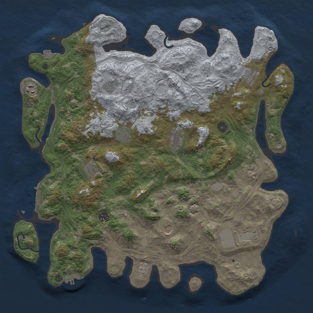 Rust Map: Procedural Map, Size: 4500, Seed: 304314752, 19 Monuments