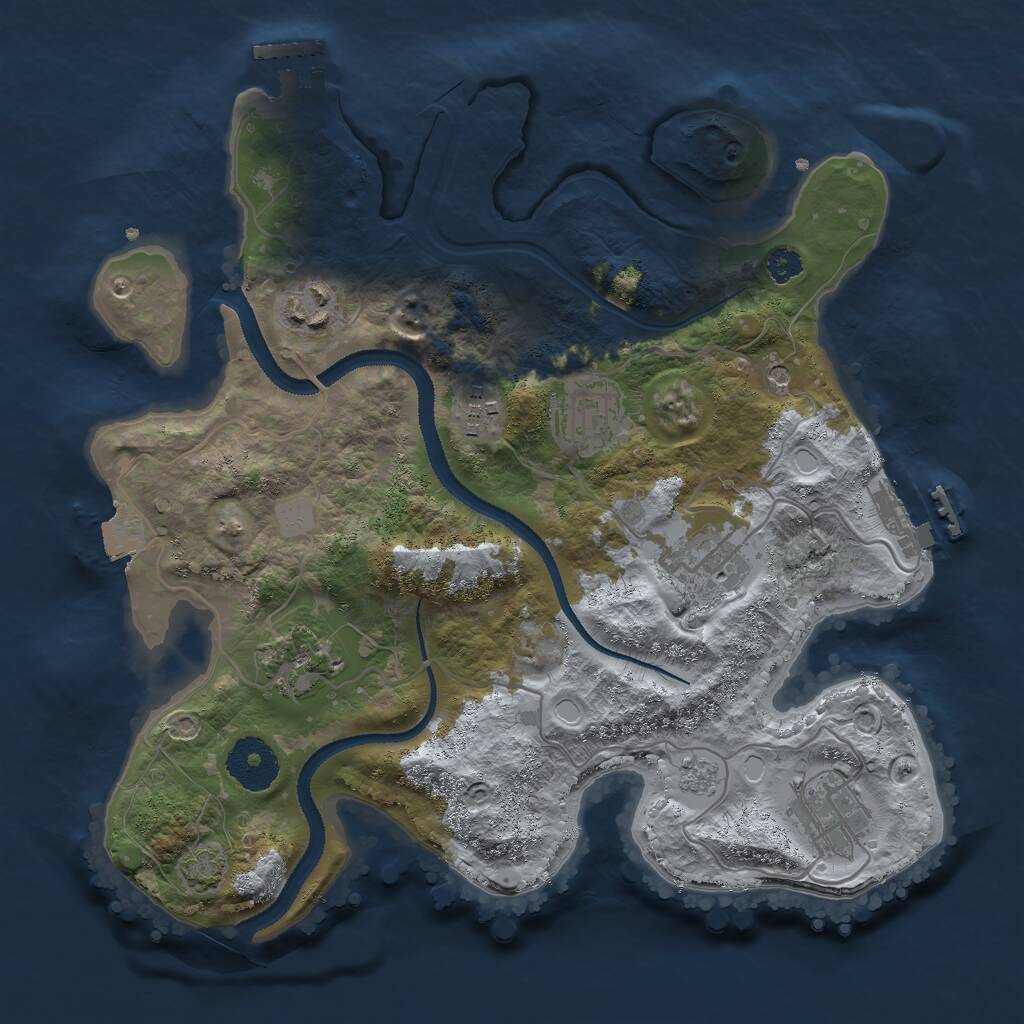 Rust Map: Procedural Map, Size: 3000, Seed: 1527188843, 12 Monuments