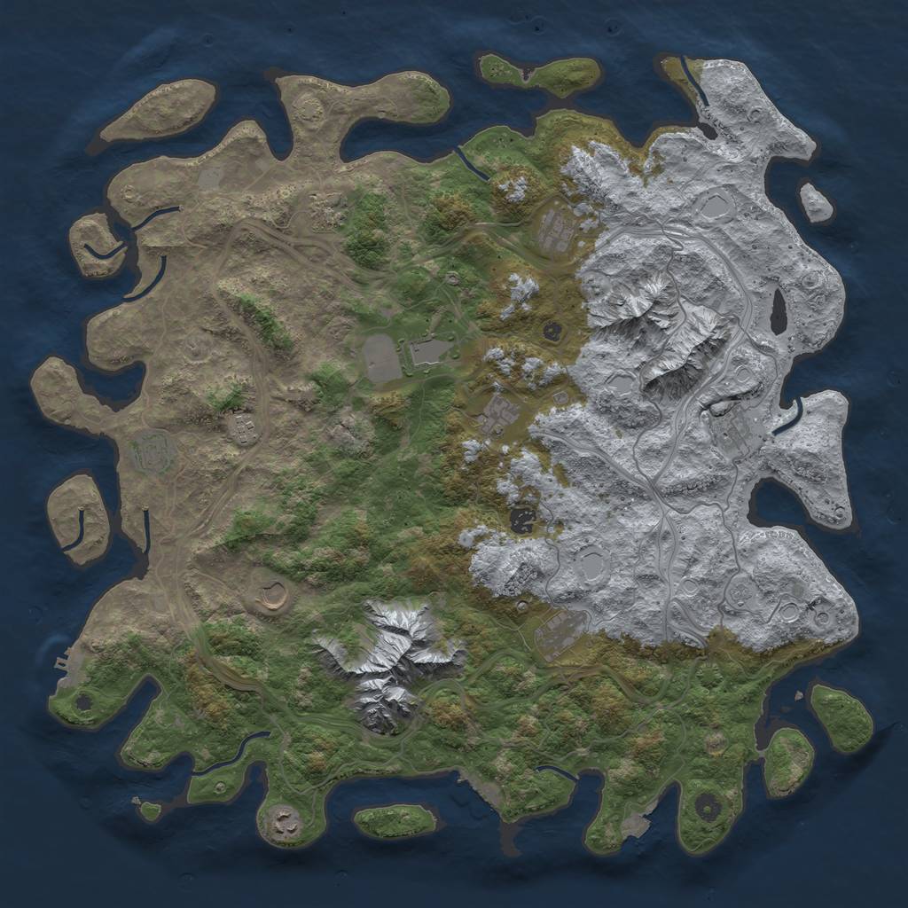Rust Map: Procedural Map, Size: 5000, Seed: 336361047, 19 Monuments