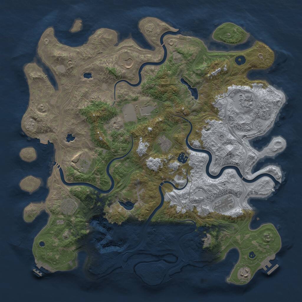 Rust Map: Procedural Map, Size: 4500, Seed: 8032024, 16 Monuments