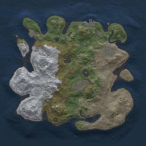 Thumbnail Rust Map: Procedural Map, Size: 3000, Seed: 1606669722, 10 Monuments