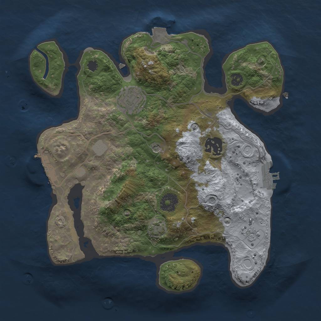 Rust Map: Procedural Map, Size: 2600, Seed: 1101345463, 10 Monuments