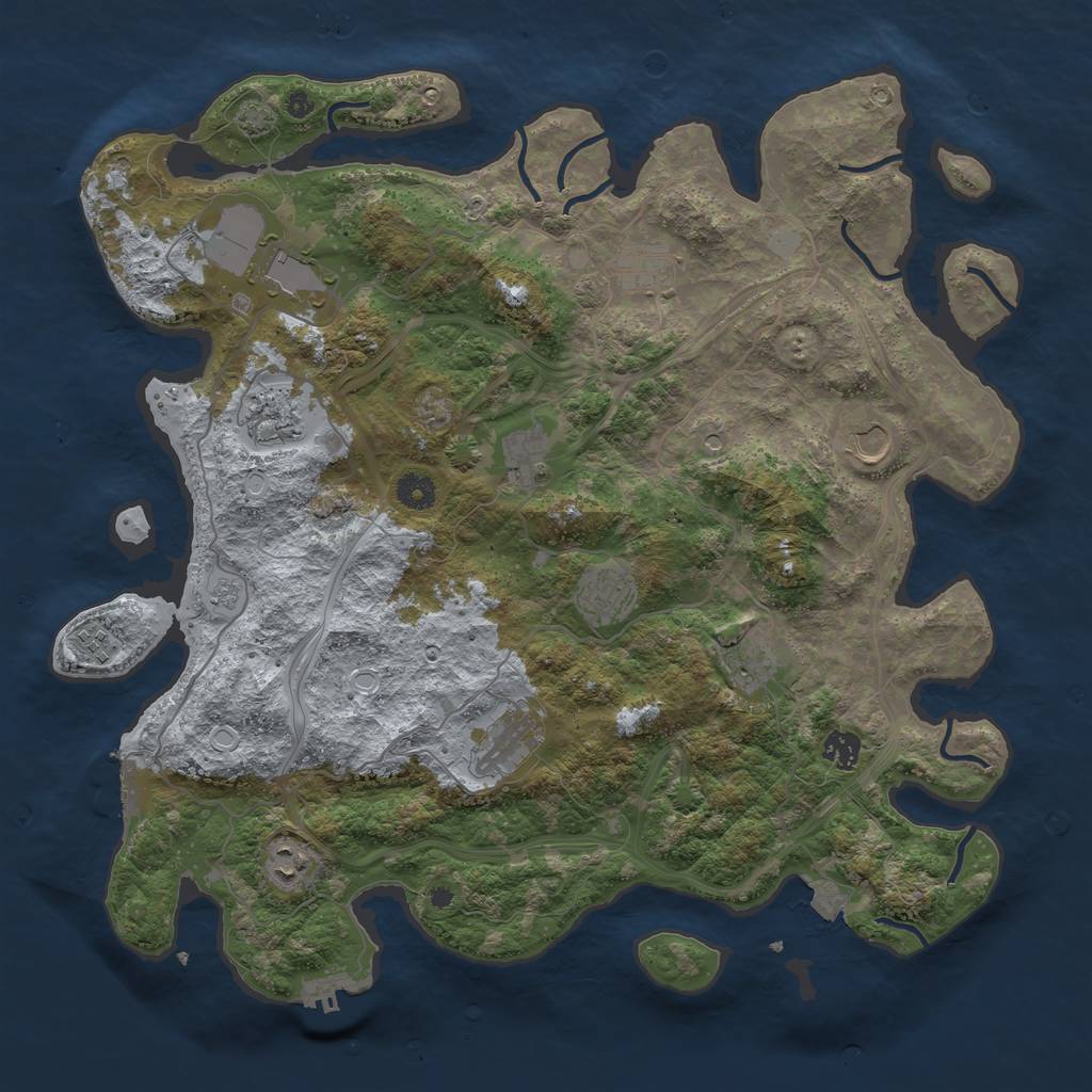 Rust Map: Procedural Map, Size: 4250, Seed: 1010045408, 19 Monuments