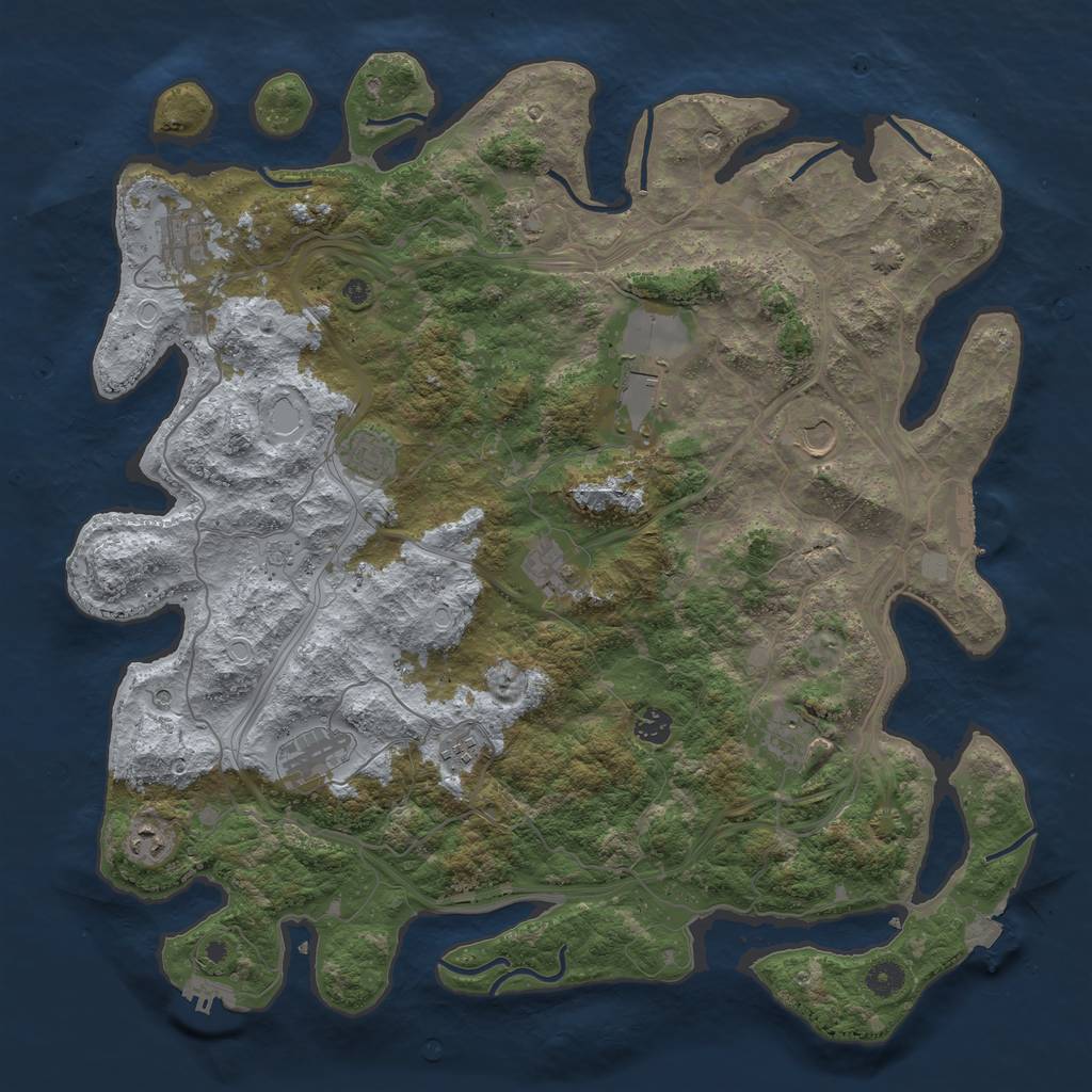 Rust Map: Procedural Map, Size: 4500, Seed: 1988399067, 19 Monuments