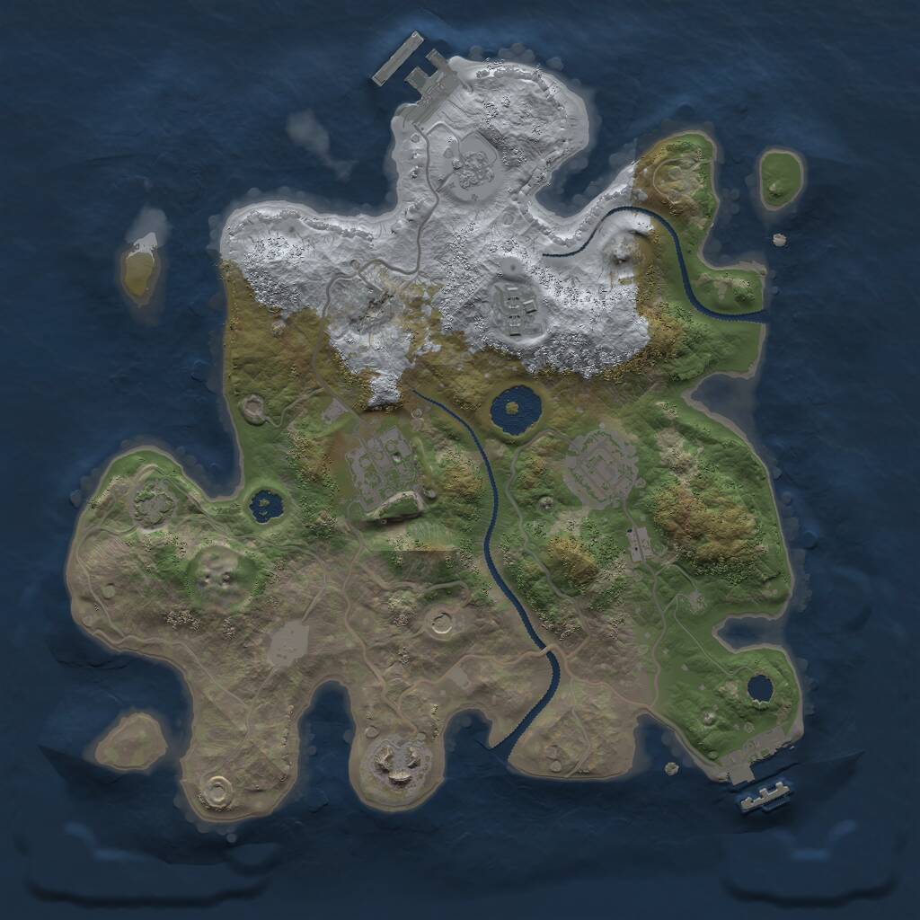 Rust Map: Procedural Map, Size: 2850, Seed: 1846716772, 10 Monuments