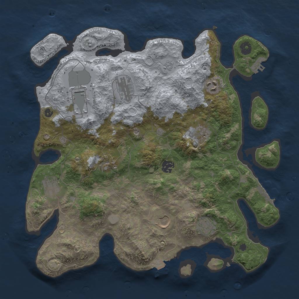 Rust Map: Procedural Map, Size: 3600, Seed: 12756004, 17 Monuments