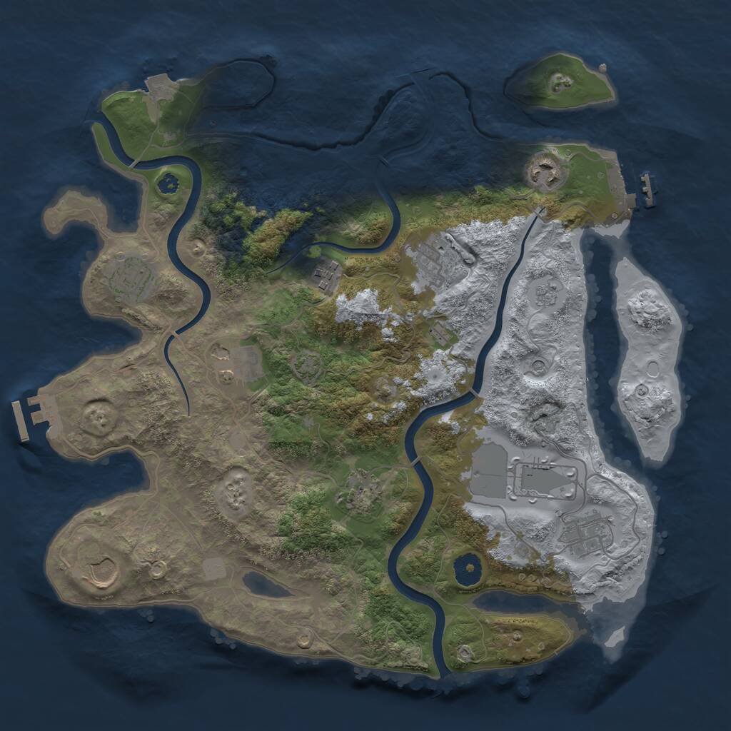 Rust Map: Procedural Map, Size: 3600, Seed: 943111614, 15 Monuments