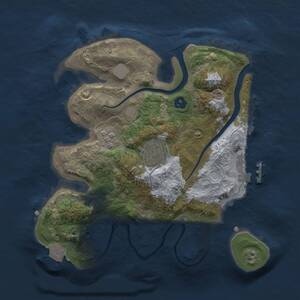 Thumbnail Rust Map: Procedural Map, Size: 2400, Seed: 2076304938, 4 Monuments