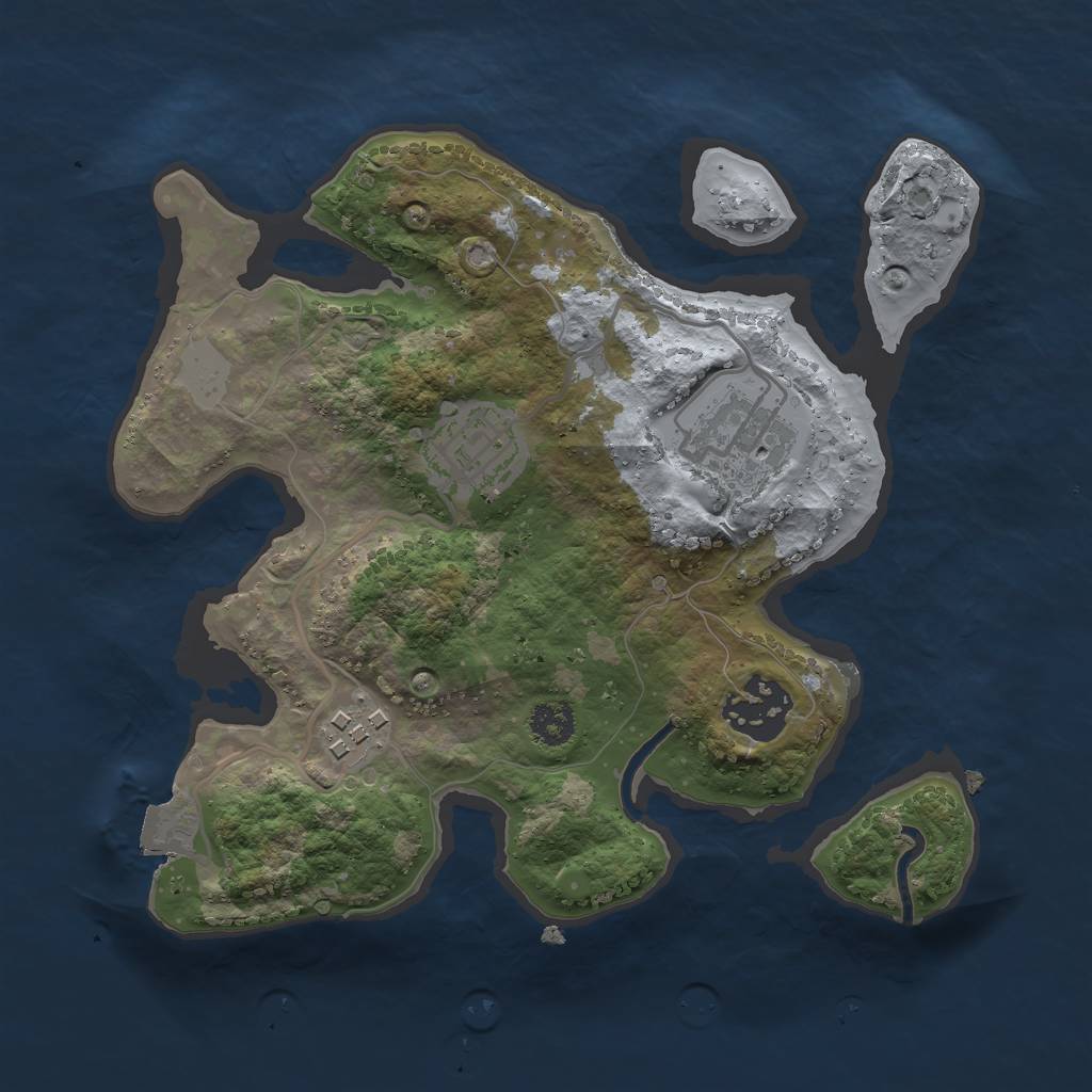 Rust Map: Procedural Map, Size: 2500, Seed: 42342, 7 Monuments