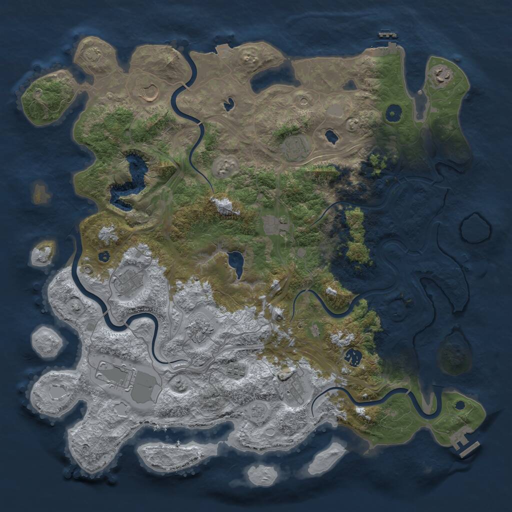 Rust Map: Procedural Map, Size: 4500, Seed: 1998155990, 16 Monuments