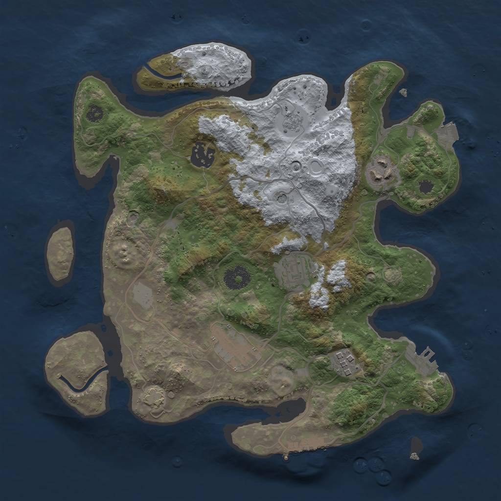 Rust Map: Procedural Map, Size: 3000, Seed: 14535, 13 Monuments