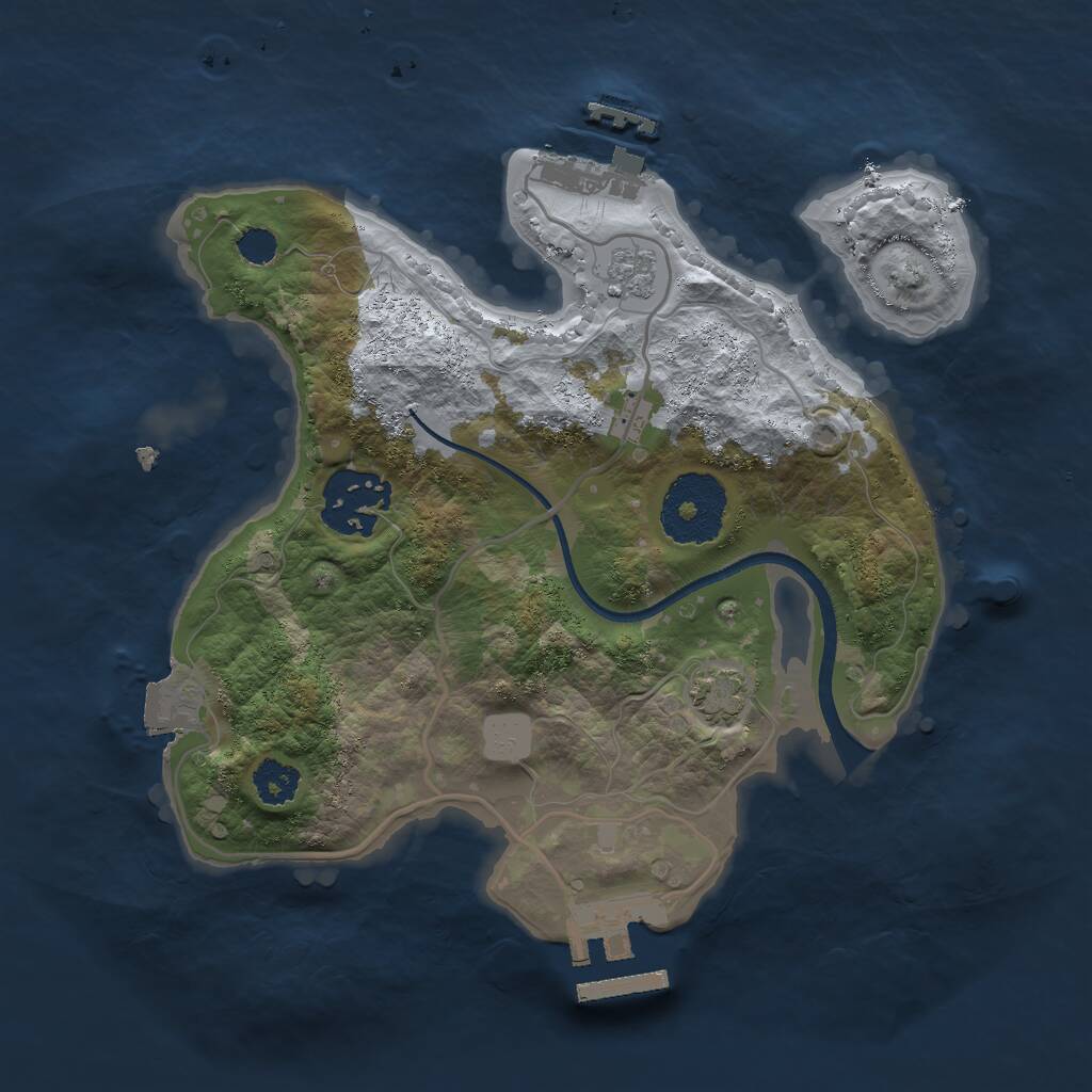 Rust Map: Procedural Map, Size: 2400, Seed: 1950087167, 6 Monuments