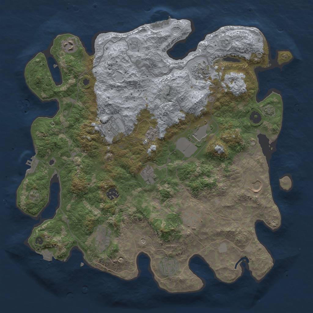Rust Map: Procedural Map, Size: 4000, Seed: 231321, 19 Monuments