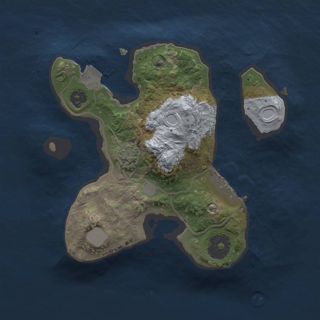 Rust Map: Procedural Map, Size: 2000, Seed: 74367888, 5 Monuments