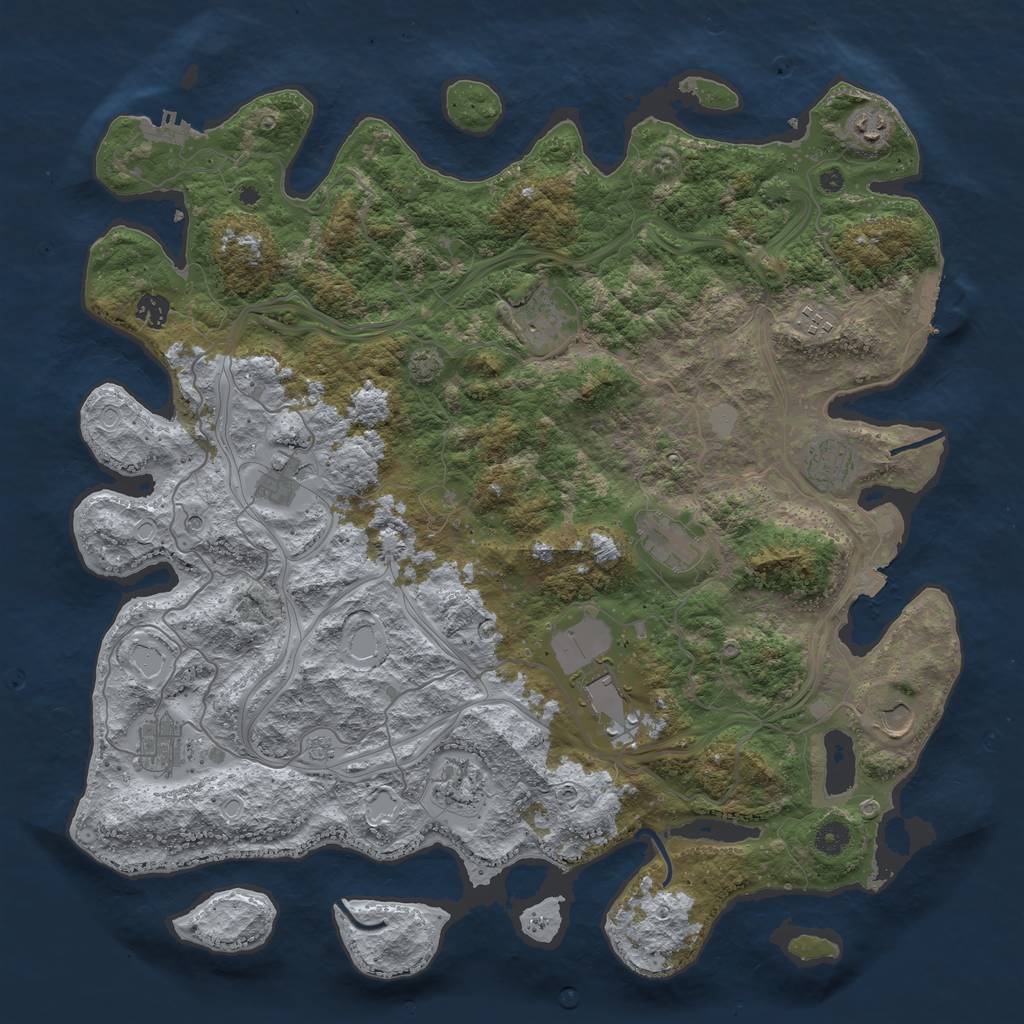 Rust Map: Procedural Map, Size: 4500, Seed: 5748624, 19 Monuments