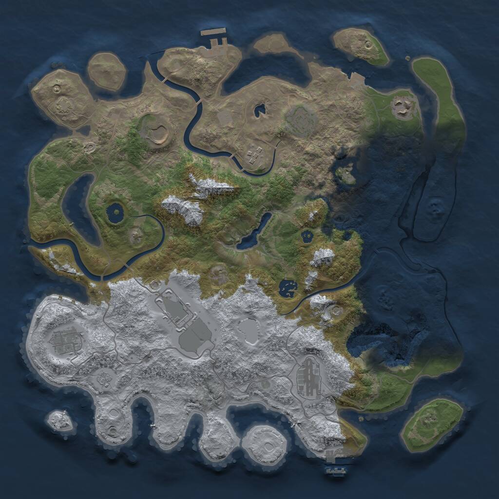 Rust Map: Procedural Map, Size: 4000, Seed: 808147513, 15 Monuments