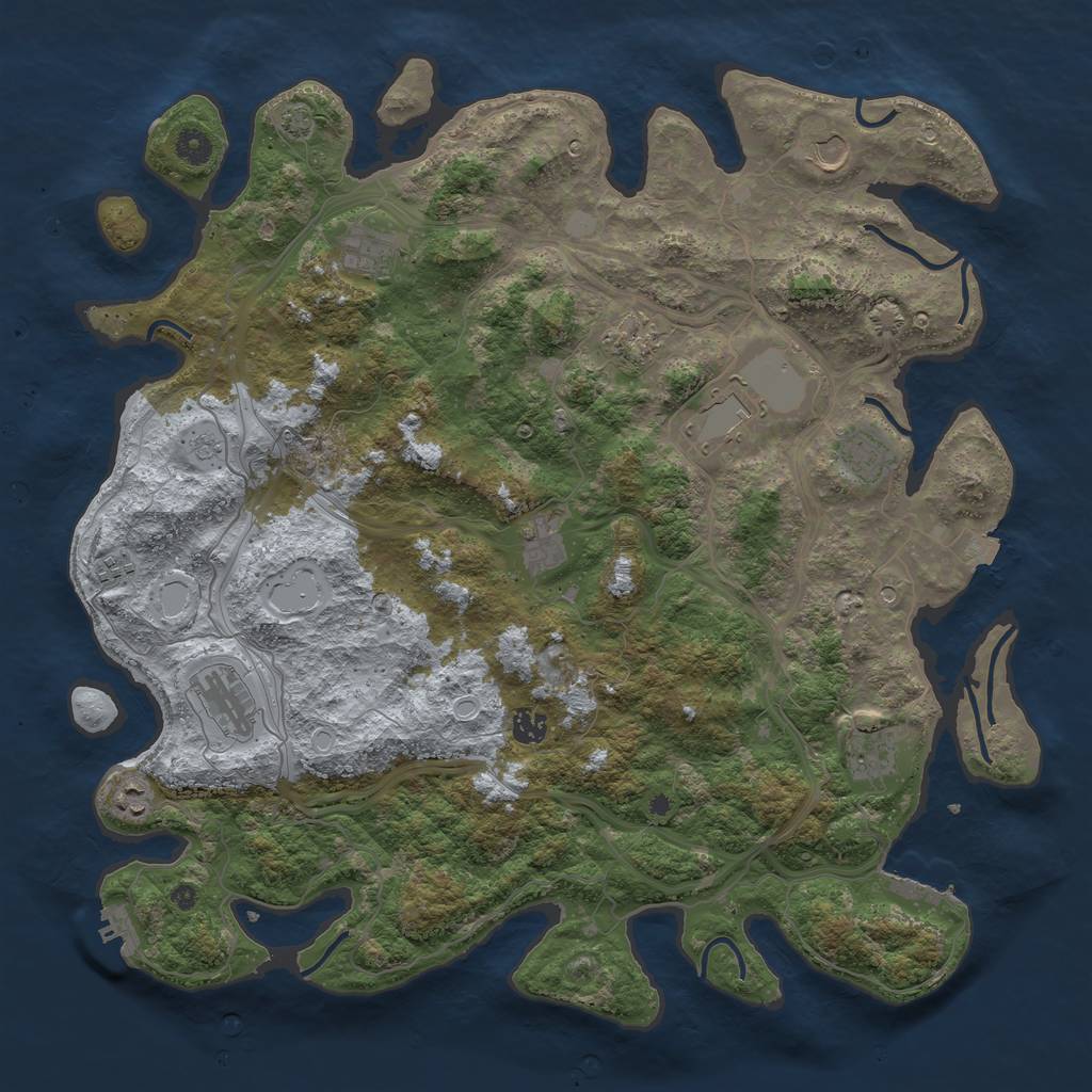 Rust Map: Procedural Map, Size: 4500, Seed: 1180716322, 19 Monuments