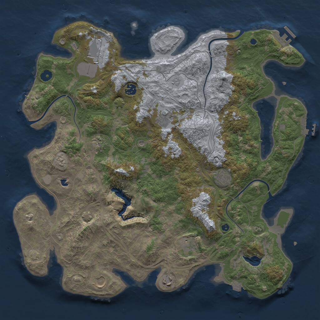 Rust Map: Procedural Map, Size: 4250, Seed: 357883574, 15 Monuments