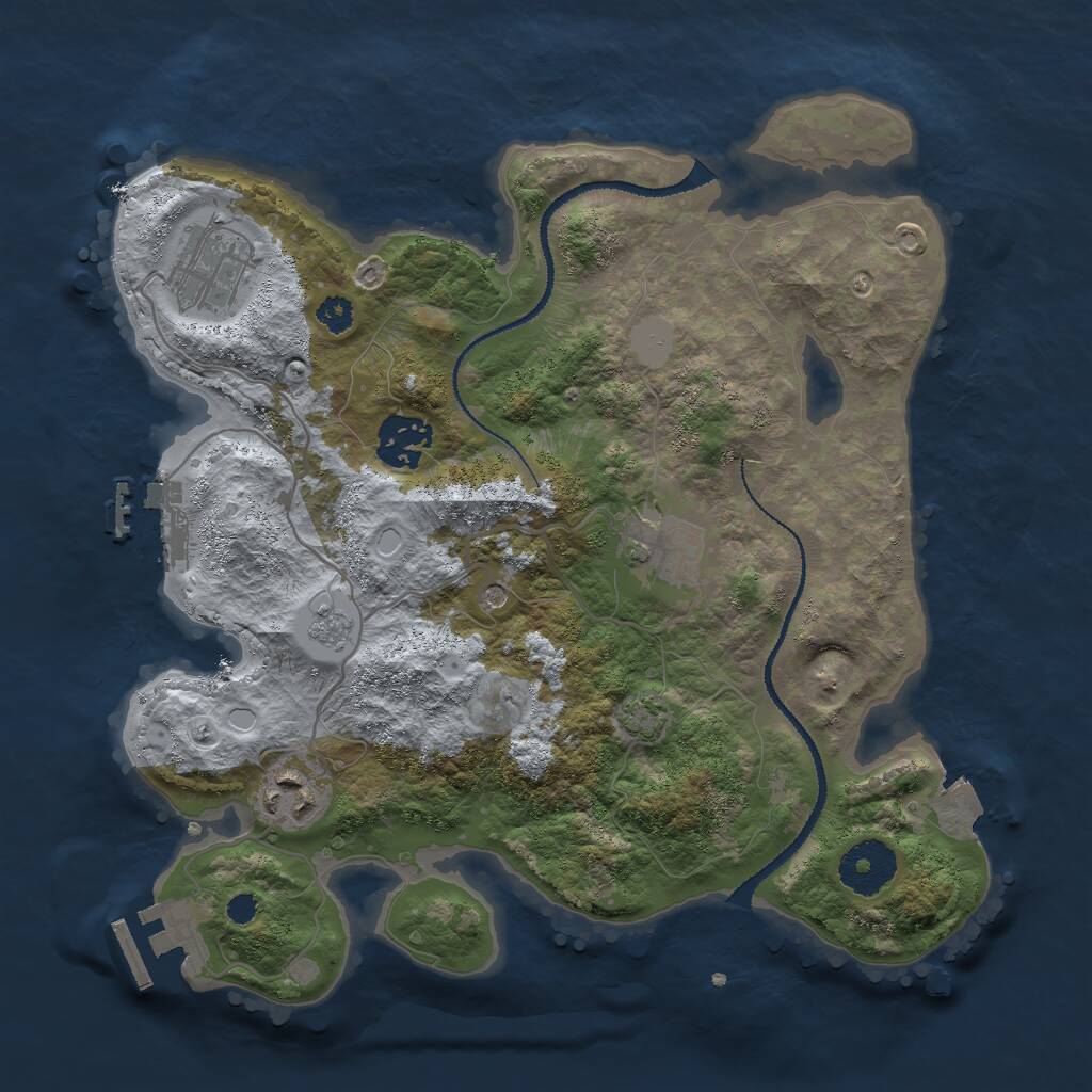 Rust Map: Procedural Map, Size: 3000, Seed: 2113240096, 10 Monuments