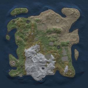 Thumbnail Rust Map: Procedural Map, Size: 3500, Seed: 1458345626, 16 Monuments