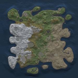 Thumbnail Rust Map: Procedural Map, Size: 3500, Seed: 1920156690, 15 Monuments