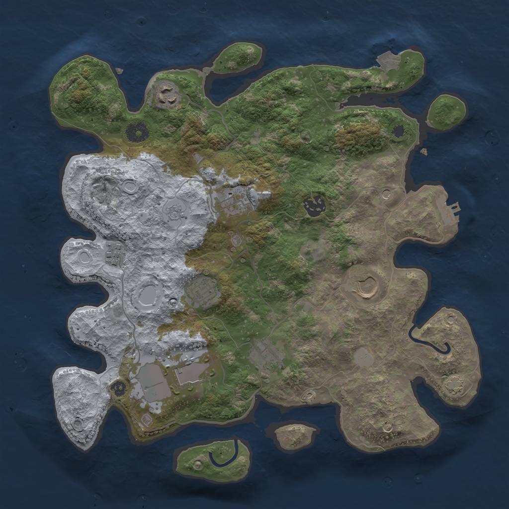 Rust Map: Procedural Map, Size: 3500, Seed: 1920156690, 15 Monuments