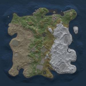 Thumbnail Rust Map: Procedural Map, Size: 3500, Seed: 960294685, 17 Monuments