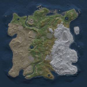 Thumbnail Rust Map: Procedural Map, Size: 3500, Seed: 960294685, 14 Monuments