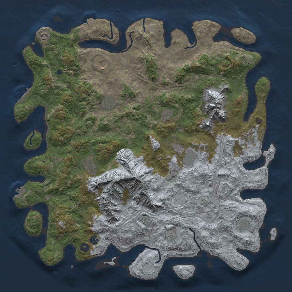 Rust Map: Procedural Map, Size: 5000, Seed: 602313265, 19 Monuments