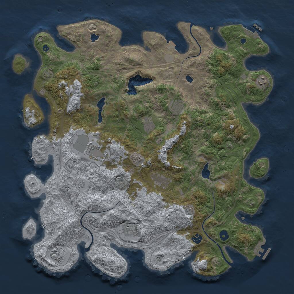 Rust Map: Procedural Map, Size: 4500, Seed: 1071318470, 15 Monuments