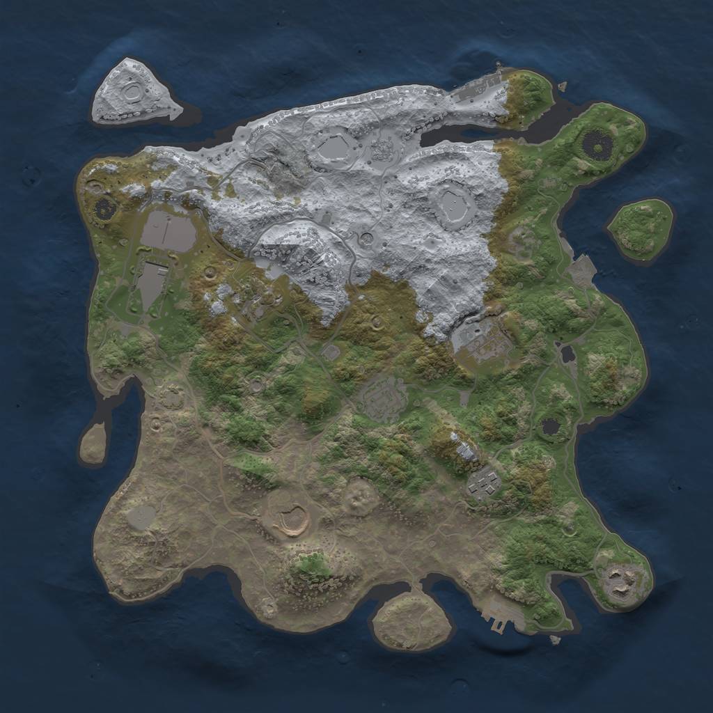 Rust Map: Procedural Map, Size: 3500, Seed: 1509, 15 Monuments