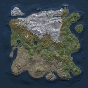 Thumbnail Rust Map: Procedural Map, Size: 3500, Seed: 1509, 14 Monuments