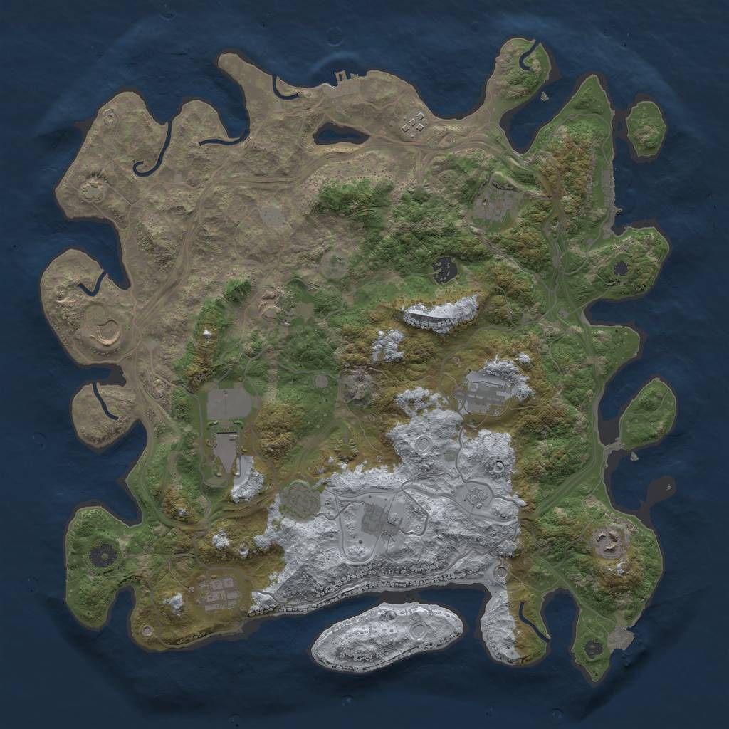 Rust Map: Procedural Map, Size: 4250, Seed: 564830060, 19 Monuments