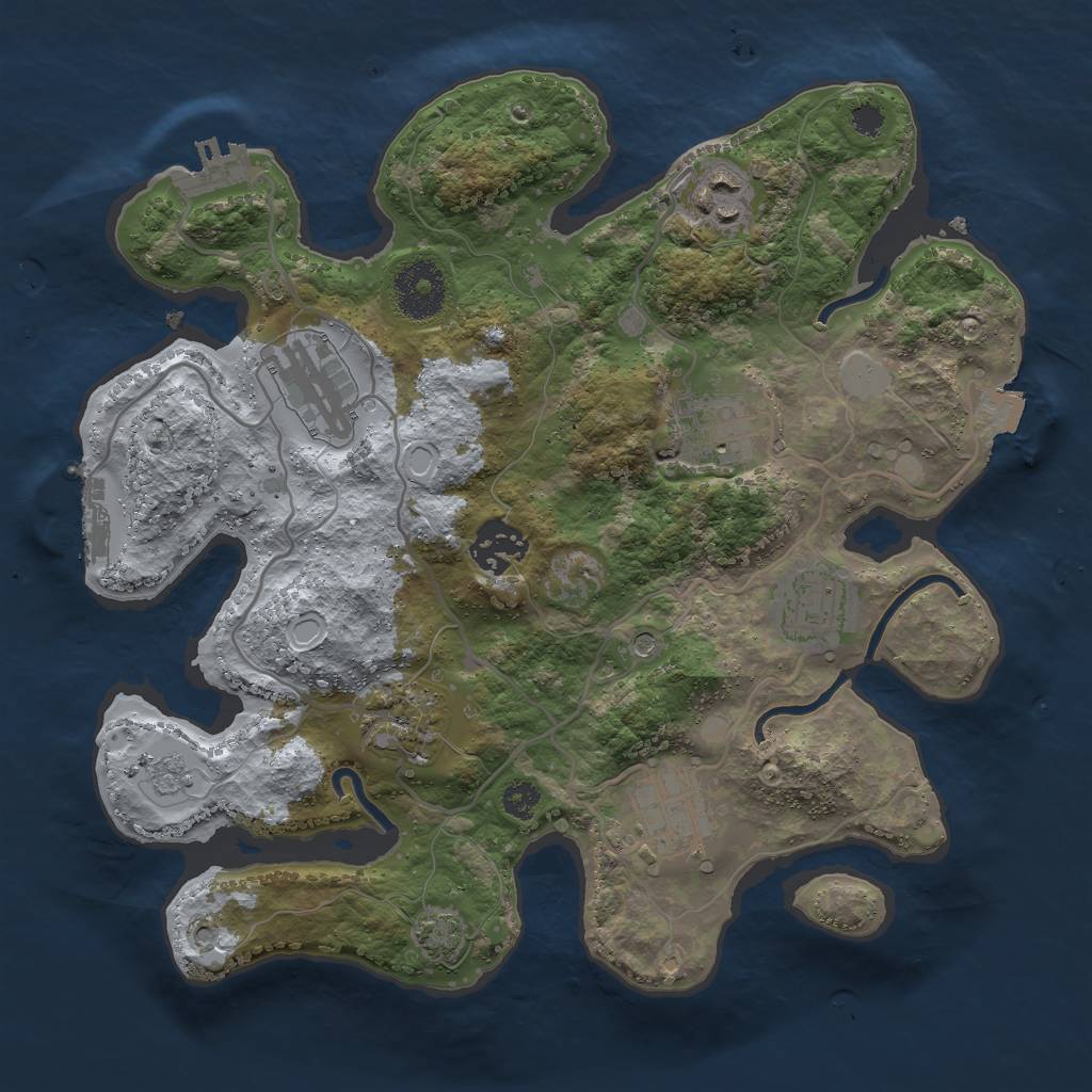 Rust Map: Procedural Map, Size: 3000, Seed: 912017096, 15 Monuments