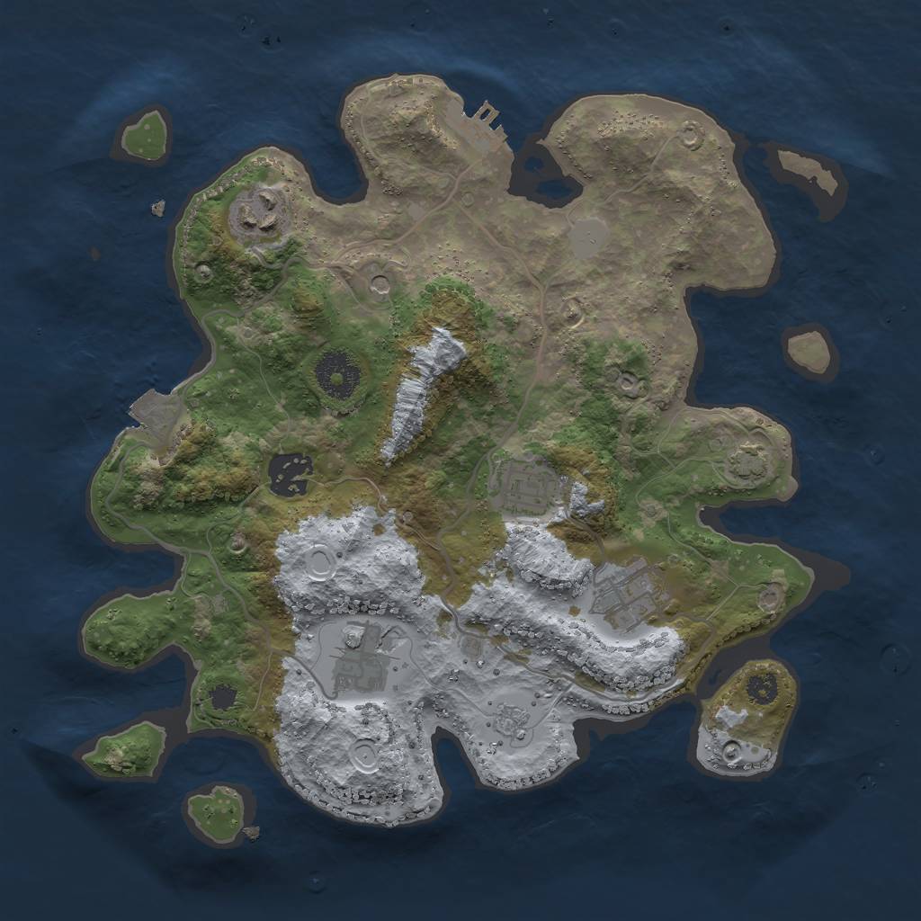 Rust Map: Procedural Map, Size: 3000, Seed: 348616415, 12 Monuments