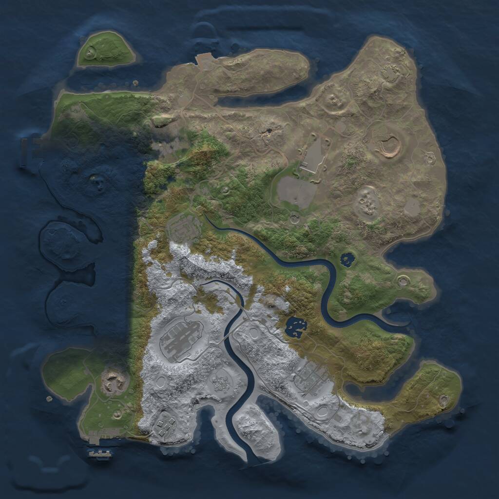 Rust Map: Procedural Map, Size: 3500, Seed: 586476235, 15 Monuments