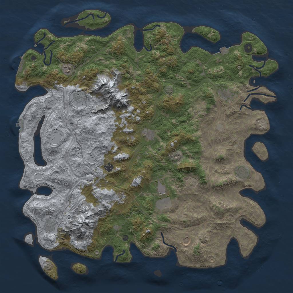 Rust Map: Procedural Map, Size: 5000, Seed: 5002538, 19 Monuments