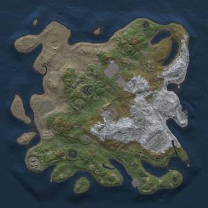 Thumbnail Rust Map: Procedural Map, Size: 3500, Seed: 1298901430, 16 Monuments