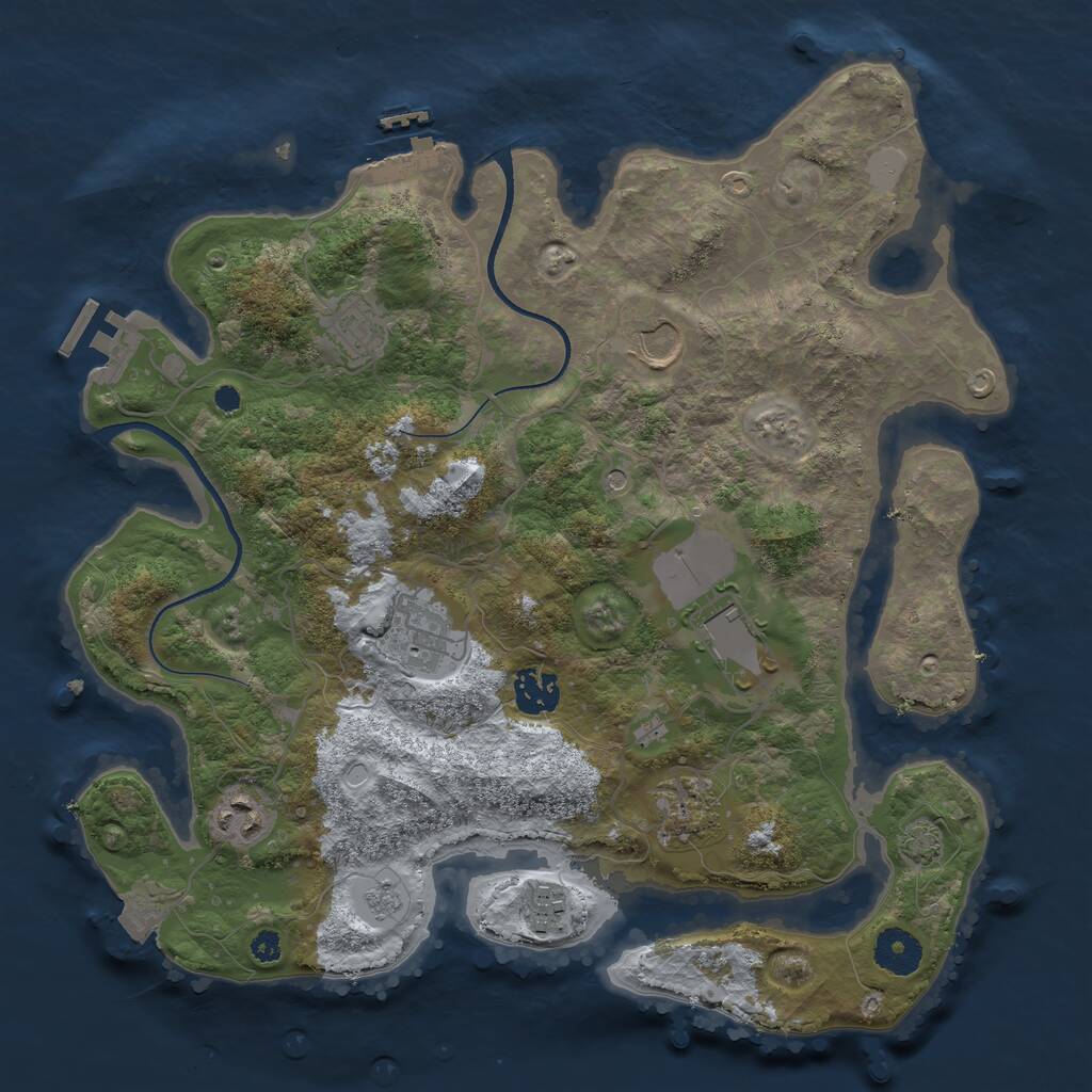 Rust Map: Procedural Map, Size: 3500, Seed: 1058293135, 14 Monuments