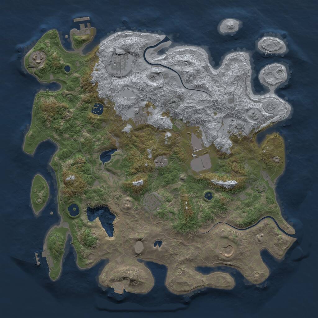 Rust Map: Procedural Map, Size: 4000, Seed: 865467678, 15 Monuments