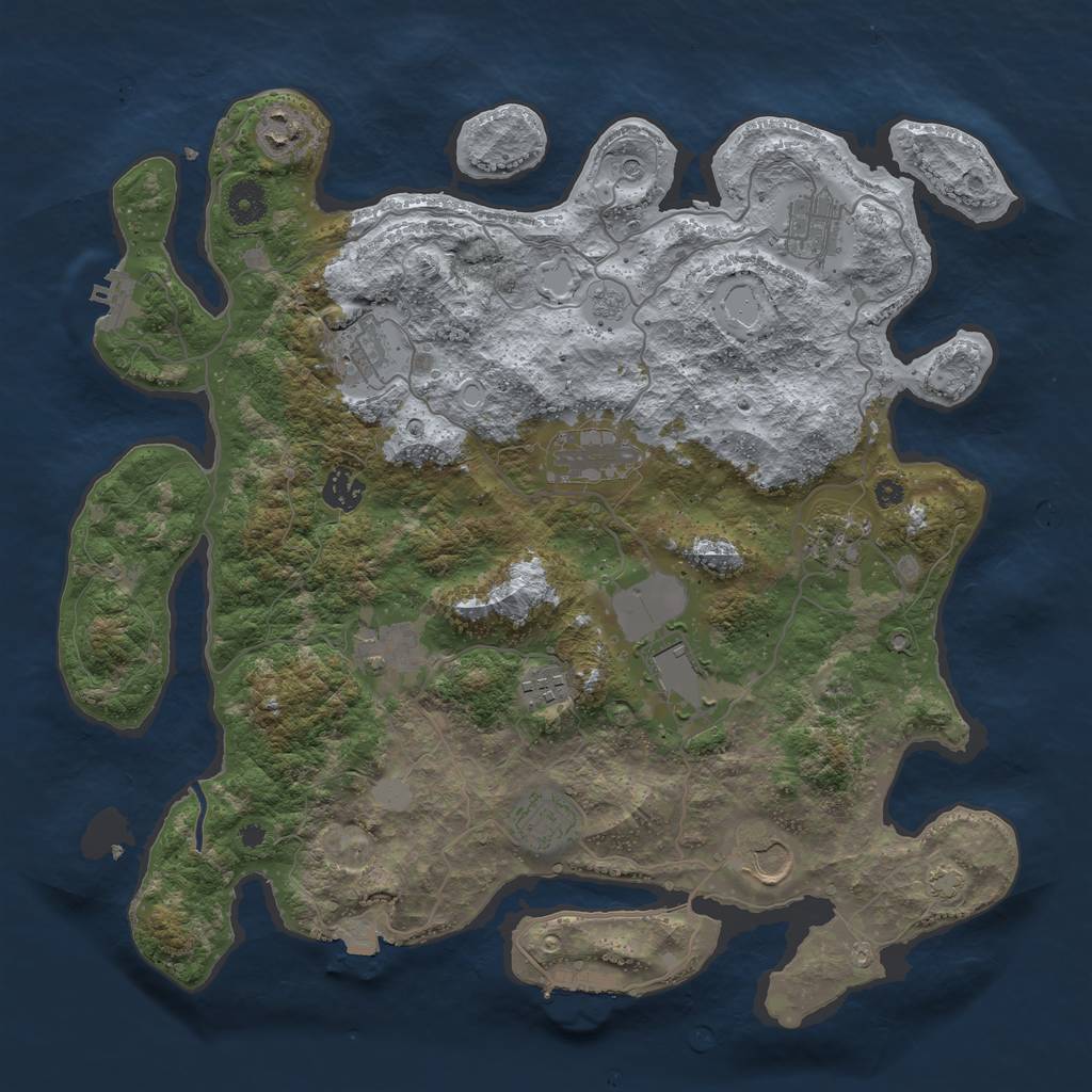 Rust Map: Procedural Map, Size: 3900, Seed: 14751222, 19 Monuments