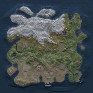 Thumbnail Rust Map: Procedural Map, Size: 3500, Seed: 381451710, 14 Monuments