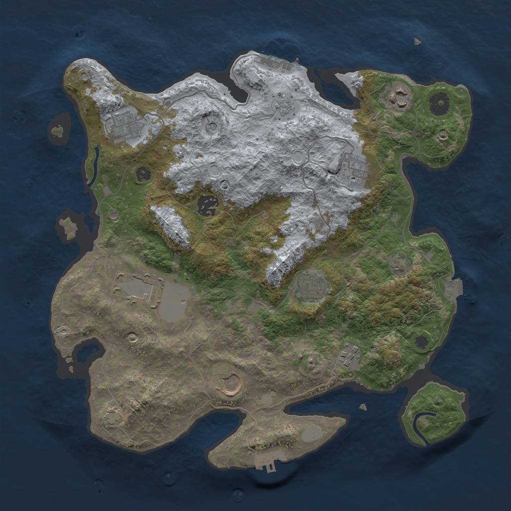 Rust Map: Procedural Map, Size: 3500, Seed: 229681935, 16 Monuments