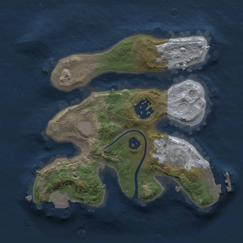 Rust Map: Procedural Map, Size: 2000, Seed: 1228780371, 3 Monuments