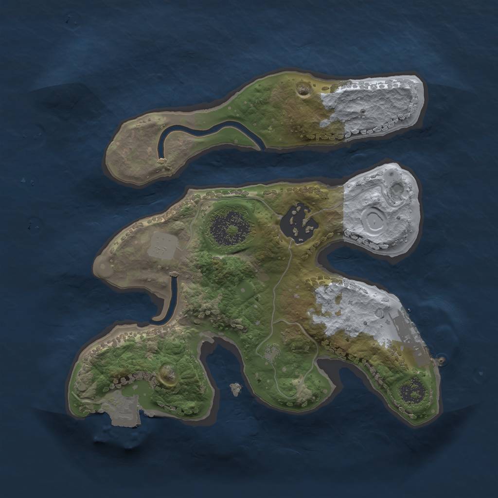 Rust Map: Procedural Map, Size: 2000, Seed: 1228780371, 5 Monuments