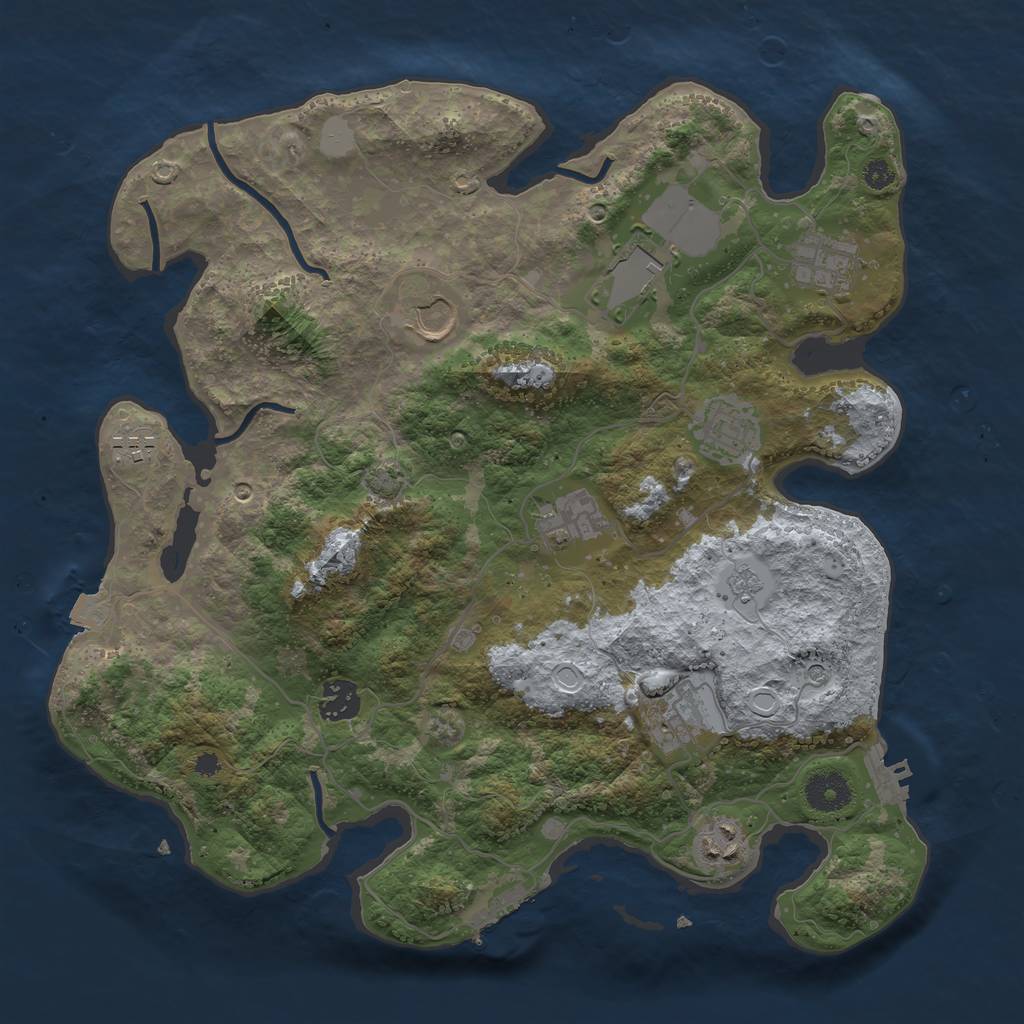 Rust Map: Procedural Map, Size: 3600, Seed: 10045286, 17 Monuments