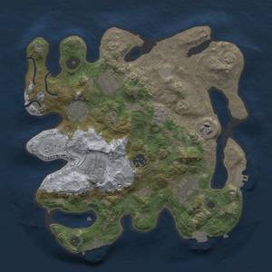 Thumbnail Rust Map: Procedural Map, Size: 3000, Seed: 1914419329, 14 Monuments