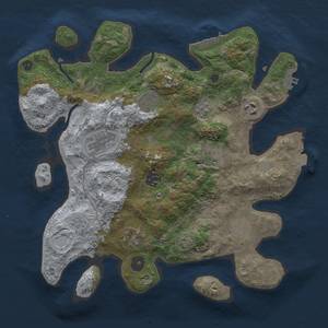 Thumbnail Rust Map: Procedural Map, Size: 3300, Seed: 31, 16 Monuments