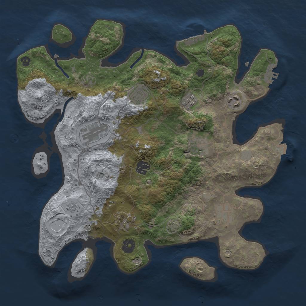 Rust Map: Procedural Map, Size: 3300, Seed: 31, 16 Monuments